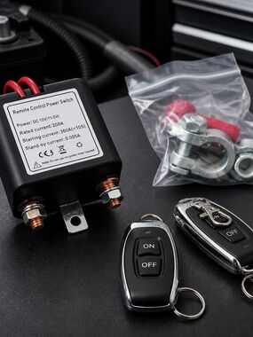 Source Unknown Black Remote Control Power Switch with Silver Trim Key Fobs